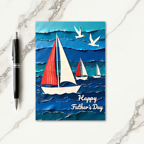 Ocean Sailboats Fathers Day Card