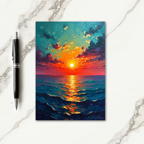 Ocean Sunset Birthday Card