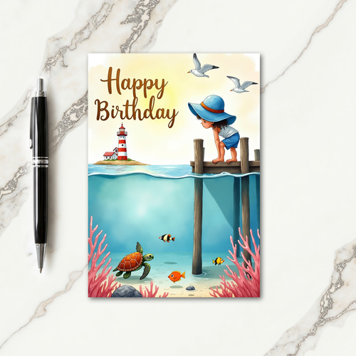 Ocean View Birthday Art Card