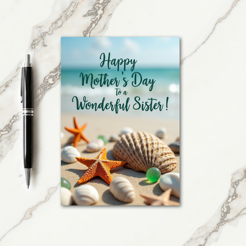 Ocean View Moms Day Sister Card