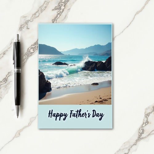 Ocean Wave Fathers Day View Card