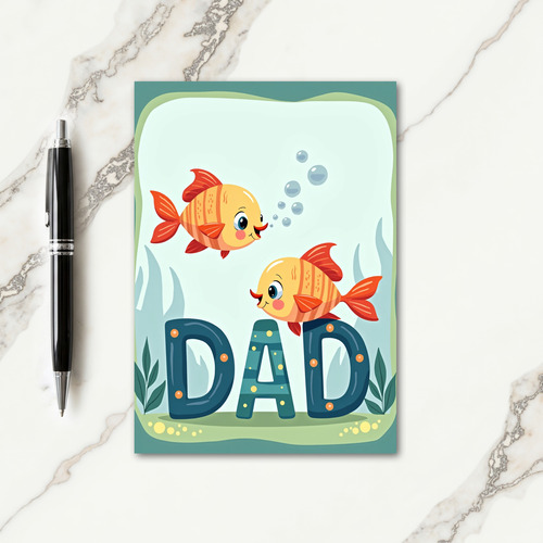 Oceanic Dads Day Wish Card