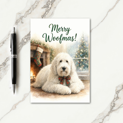 Old English Sheepdog Christmas Card