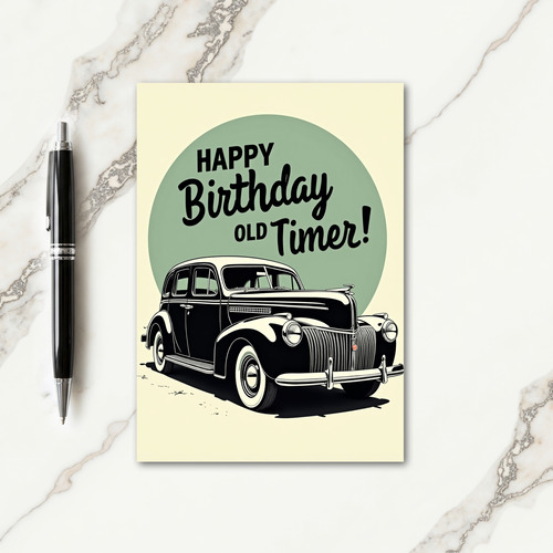 Old Timer Vintage Car Card