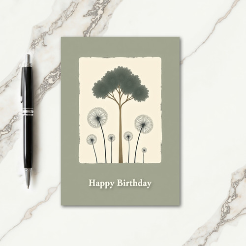 Olive Canopy Birthday Card