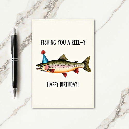 Olive Fish Birthday Card