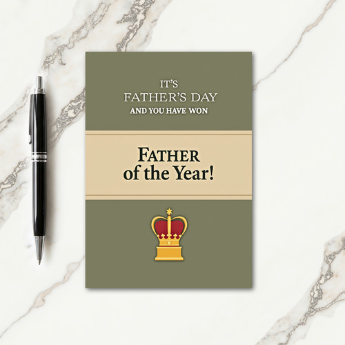 Olive Green Fathers Day Honor Card