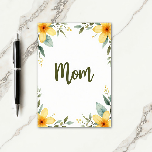Olive Green Mom Script Card