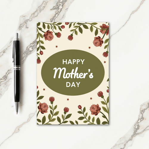 Olive Oval Mothers Day Card