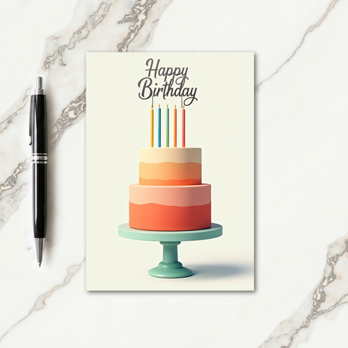 Ombre Birthday Cake Card