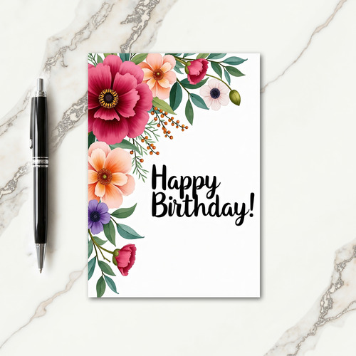 Ombre Botanical Wishes Card