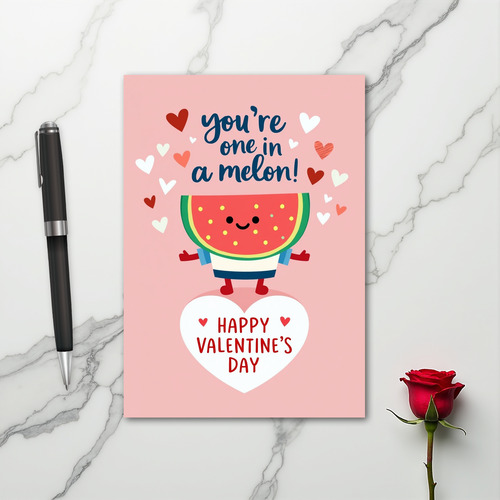 One In A Melon Valentines Day Card