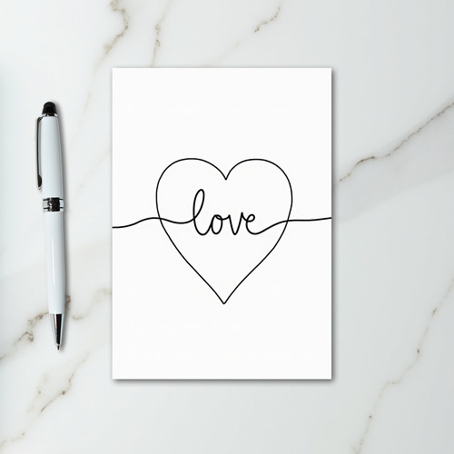 One Line Love Heart Card