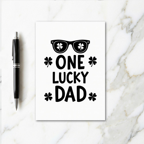 One Lucky Dad Best Wishes Card