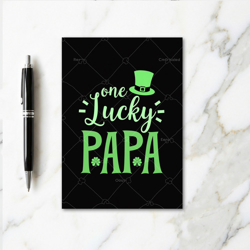 One Lucky Papa Greeting Card