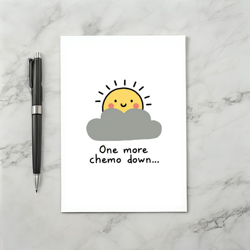 One more Chemo Down! Cute Cancer Support Card