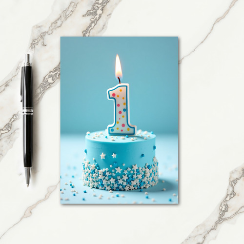 One Year Sprinkle Cake Card