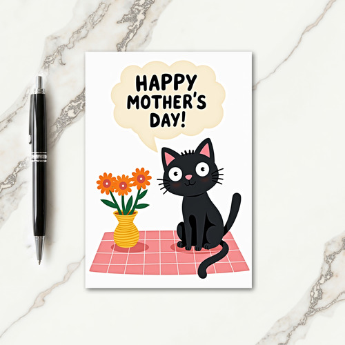 Onyx Cat Mothers Day Wish Card