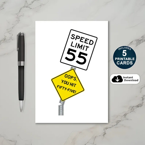 Oops You Hit 55 Birthday Card Printable