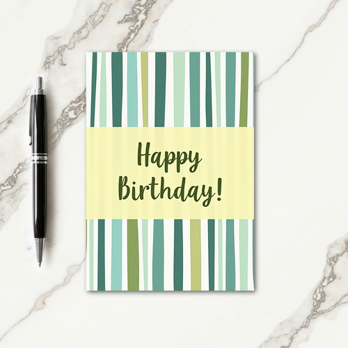Optimistic Striped Birthday Card