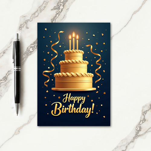 Opulent Birthday Cake Card