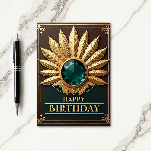 Opulent Feather Birthday Card