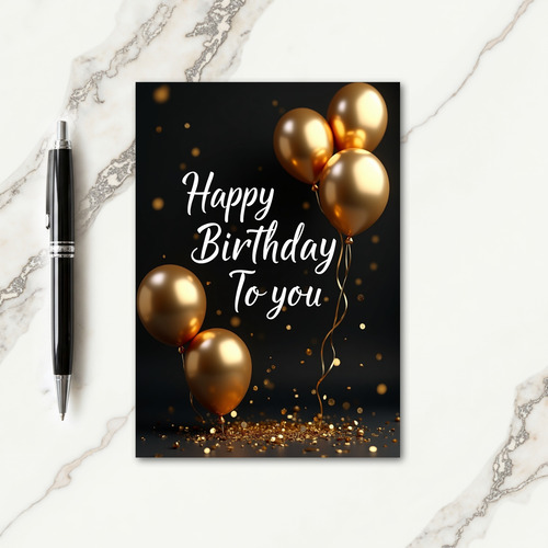 Opulent Gold Birthday Card