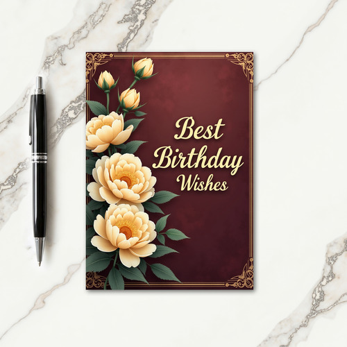 Opulent Peony Birthday Card