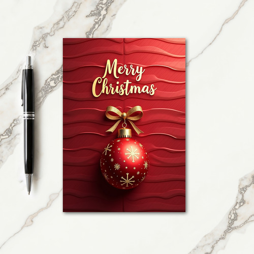Opulent Red Gold Christmas Card