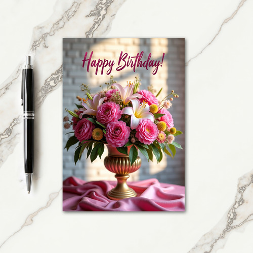 Opulent Rose Birthday Card