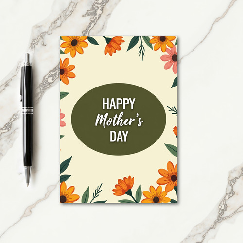 Orange And Beige Mothers Day Card