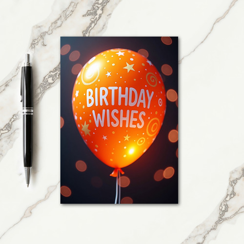 Orange Balloon Birthday Card