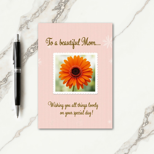 Orange Bloom Mothers Day Card