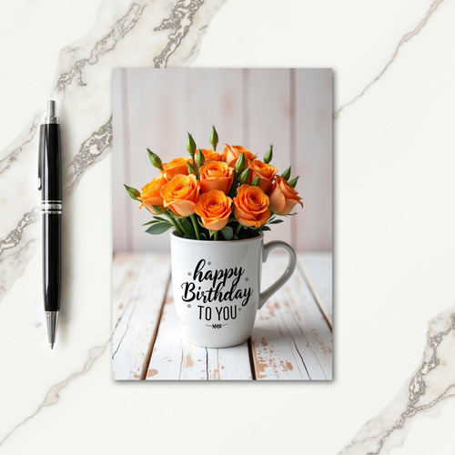 Orange Blossom Birthday Card