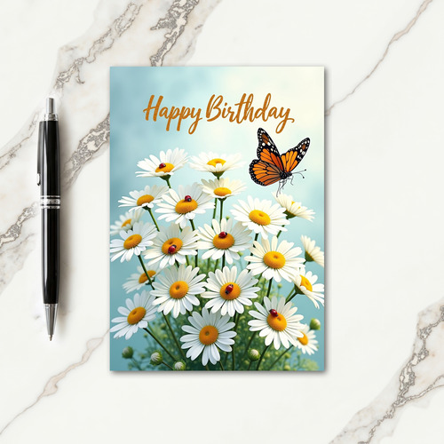 Orange Butterfly Birthday Card
