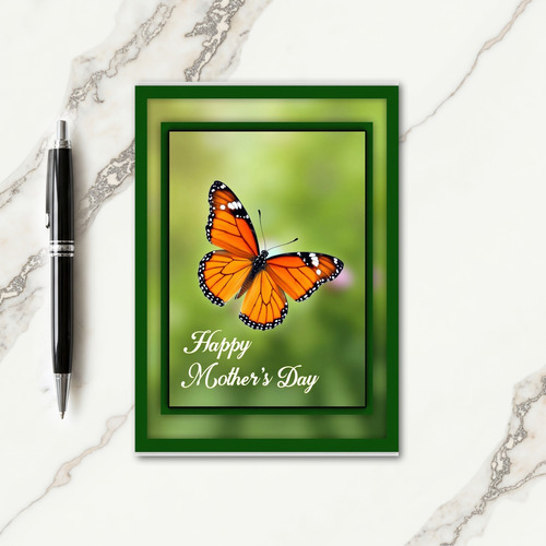 Orange Butterfly Mothers Day Card