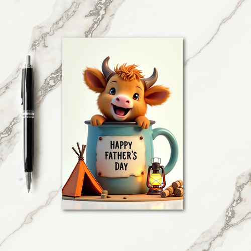 Orange Calf Fathers Day Card