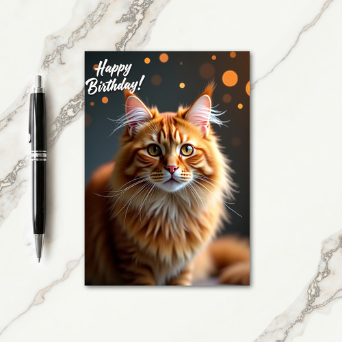 Orange Cat Birthday Card