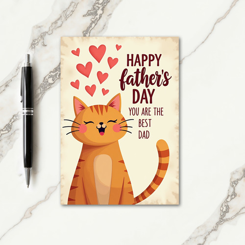 Orange Cat Fathers Day Card