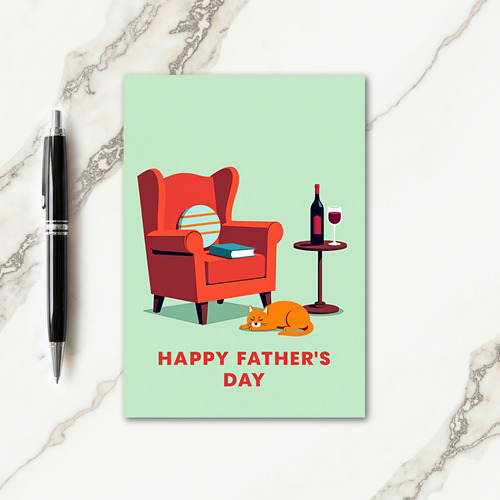 Orange Cat Fathers Day Moment Card