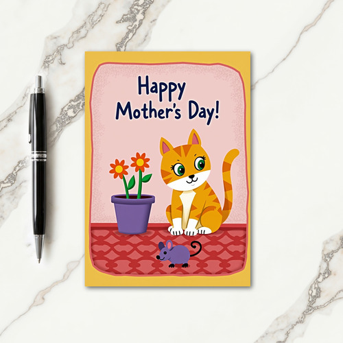 Orange Cat Mothers Day Card