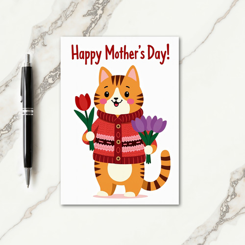 Orange Cat Sweet Mothers Day Card