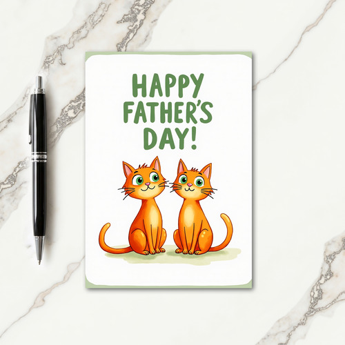Orange Cats Fathers Day Card