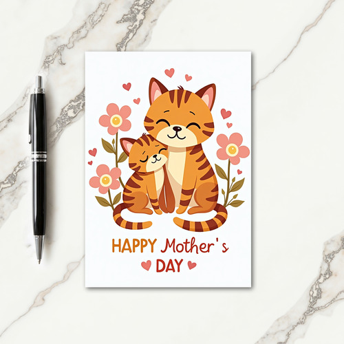 Orange Cats Mothers Day Card