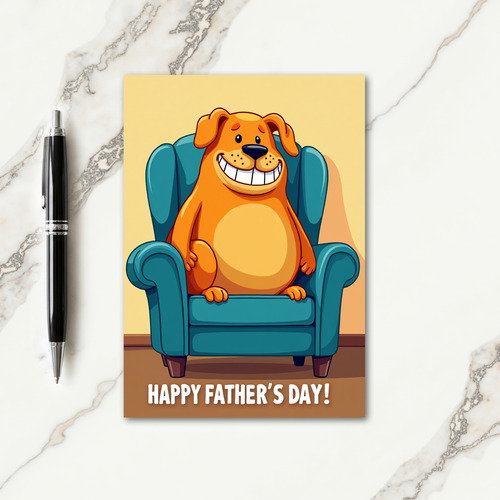 Orange Dog Fathers Day Card