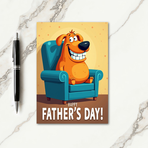 Orange Dog Fathers Day Scene Card