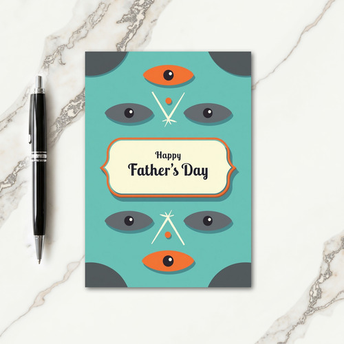 Orange Fathers Day Banner Card