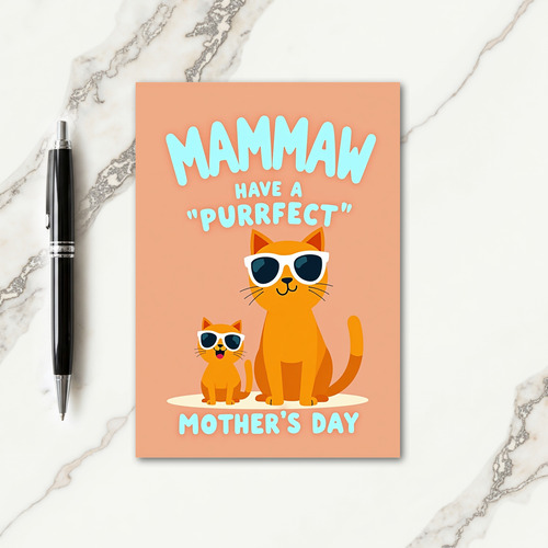 Orange Felines Mothers Day Card