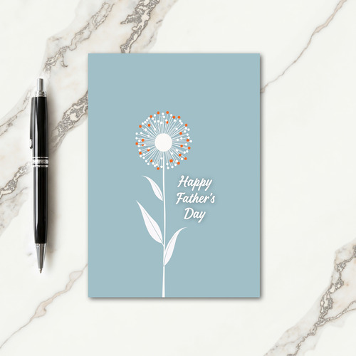 Orange Floral Fathers Day Card