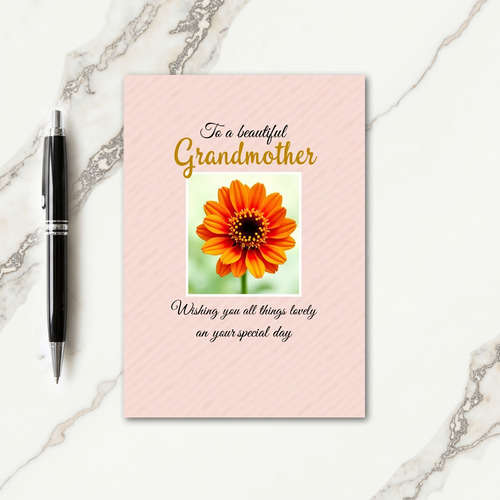 Orange Flower Grandmothers Day Card